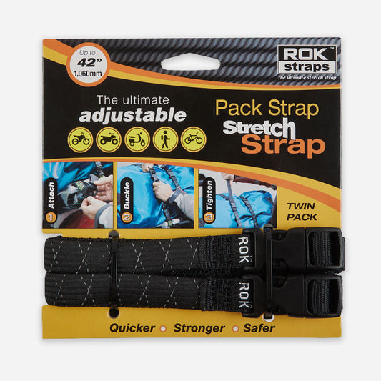 Rokstraps black reflective pack stretch strap